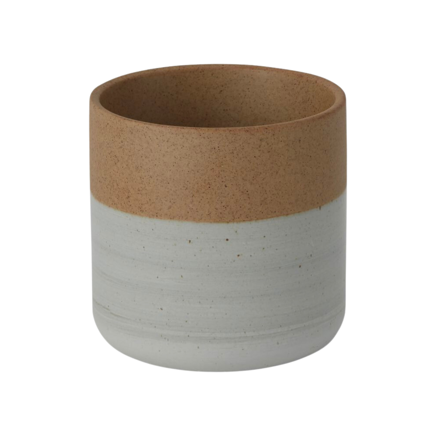 White and Earthy Clay Stoneware Planter Pot