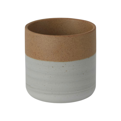 White and Earthy Clay Stoneware Planter Pot