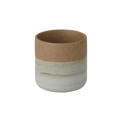 White and Earthy Clay Stoneware Planter Pot