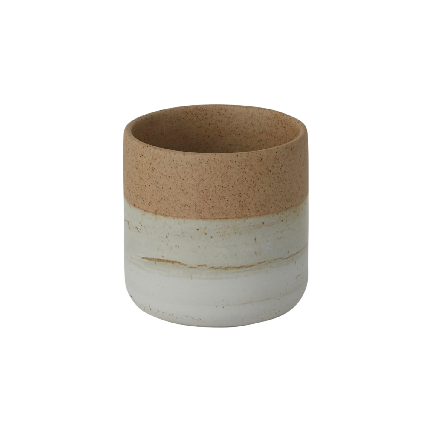 White and Earthy Clay Stoneware Planter Pot