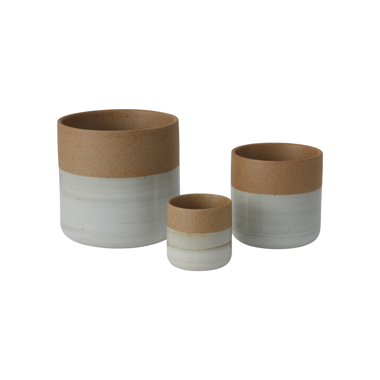 White and Earthy Clay Stoneware Planter Pot