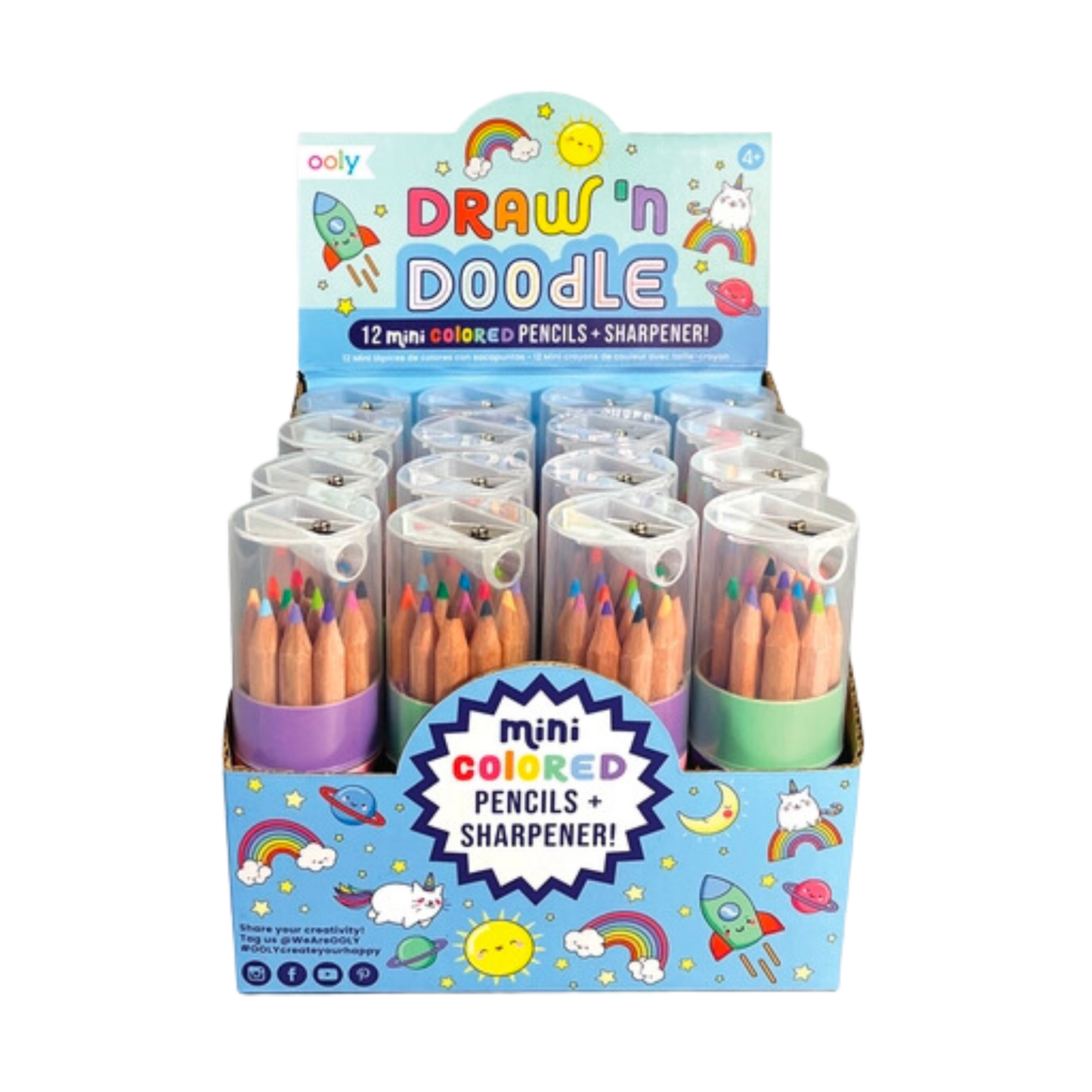 Draw 'n Doodle Mini Colored Pencils and Sharpener - Set of 12