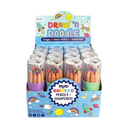 Draw 'n Doodle Mini Colored Pencils and Sharpener - Set of 12