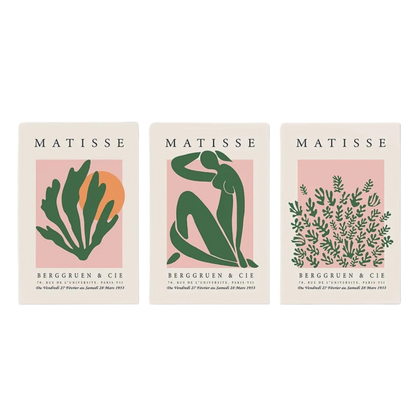 Pink Green Matisse Abstract Poster 18x24