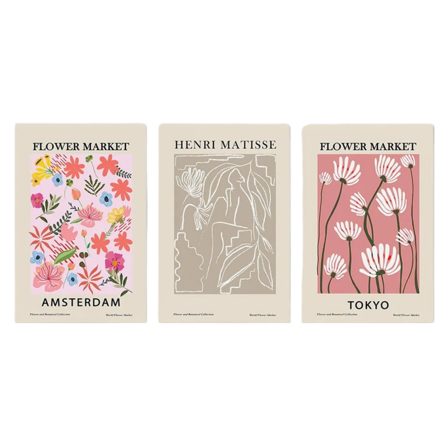Pink and Beige Flower Market Poster