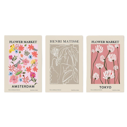 Pink and Beige Flower Market Poster