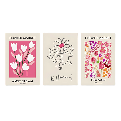Keith Haring & Matisse Pink Poster Art Print 18x24