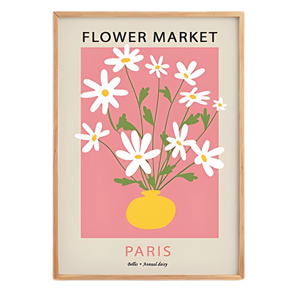 Flower Market Pink & Blue Art Print 18x24