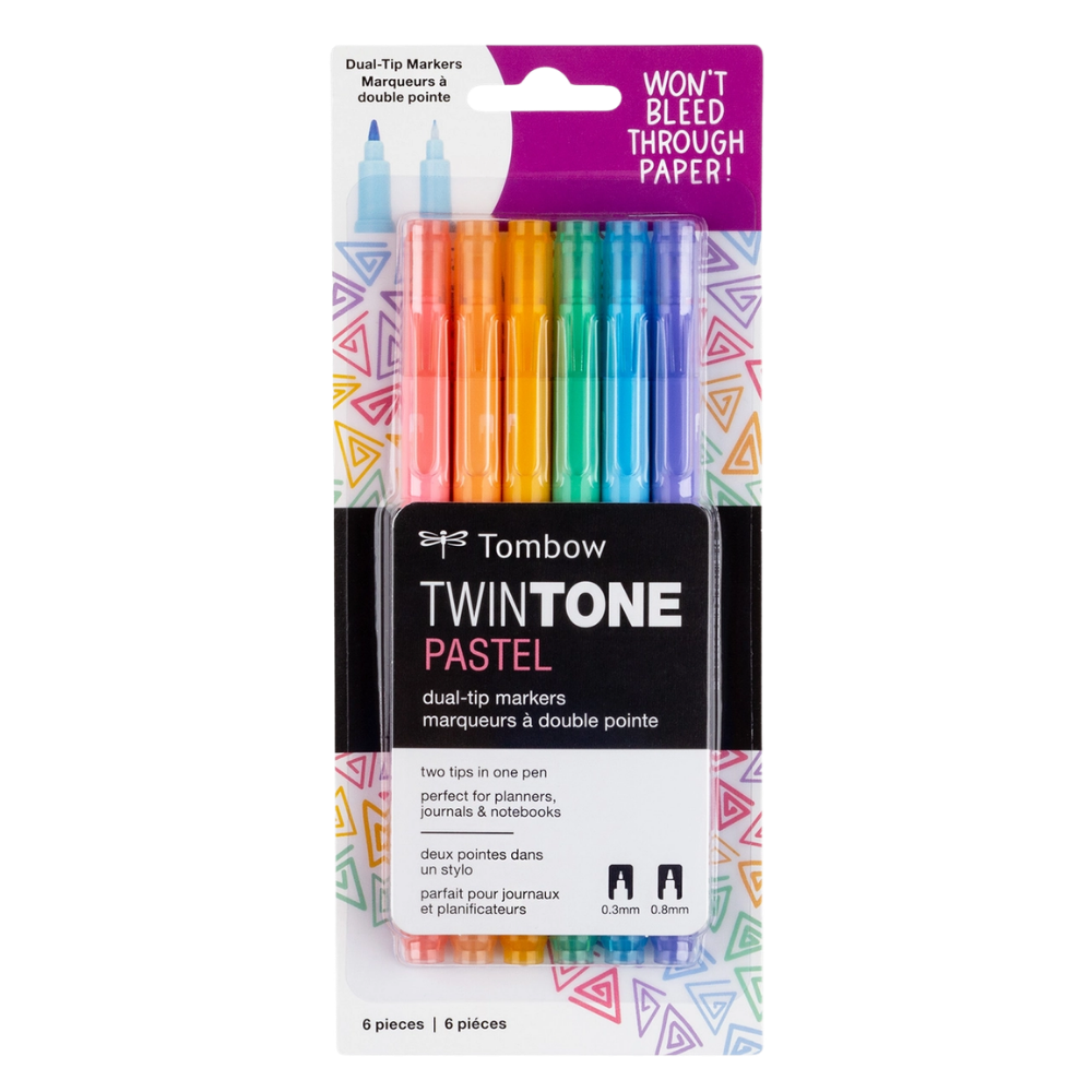 Twintone Marker Set – Pastel, 6-Pack