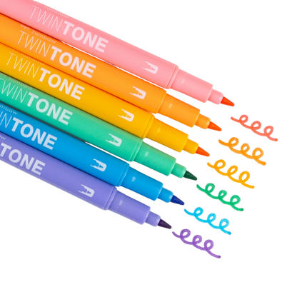 Twintone Marker Set – Pastel, 6-Pack