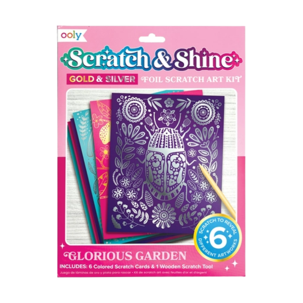 Scratch & Shine Foil Scratch Art Kit – Glorious Garden