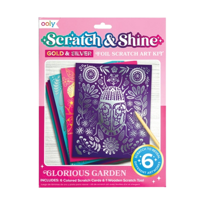 Scratch & Shine Foil Scratch Art Kit – Glorious Garden