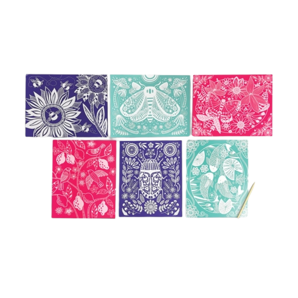 Scratch & Shine Foil Scratch Art Kit – Glorious Garden