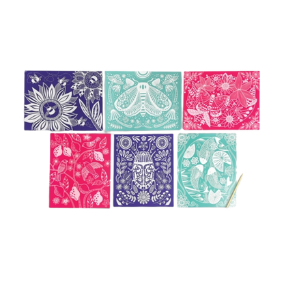 Scratch & Shine Foil Scratch Art Kit – Glorious Garden