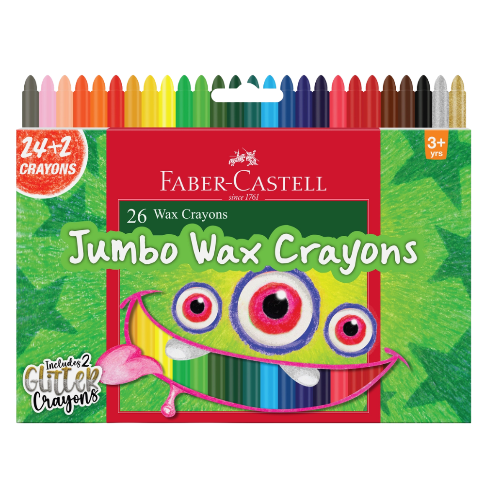 Jumbo Wax Crayons – 24 Count + 2 Glitter Crayons