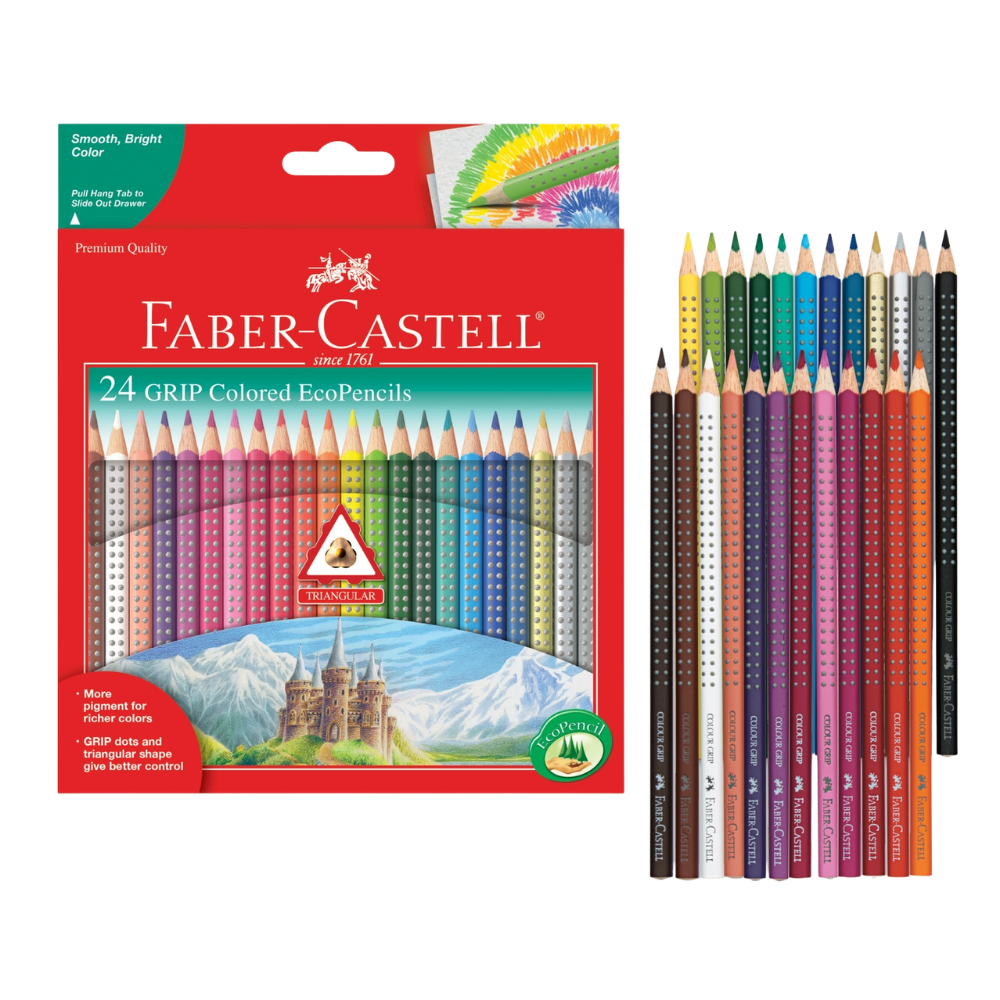 Grip EcoPencils – 24 Count – Colored Pencils with Raised Grip