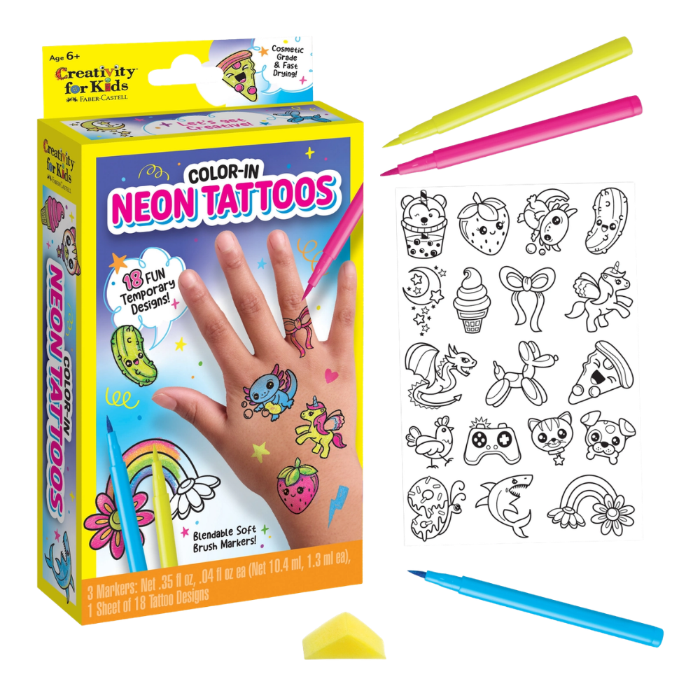 Color In Neon Tattoos Mini Craft Kit for Kids