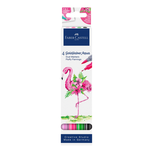 Goldfaber Aqua Dual Tip Watercolor Markers – Flamingo – 4 Count