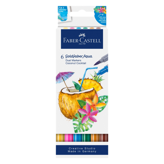 Goldfaber Aqua Dual Tip Watercolor Markers – Coconut – 6 Count