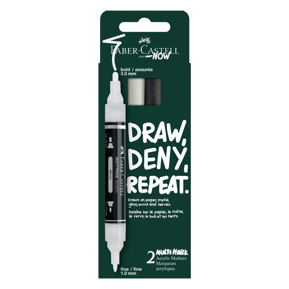 Multimark Acrylic Paint Markers – Black & White – 2 Count