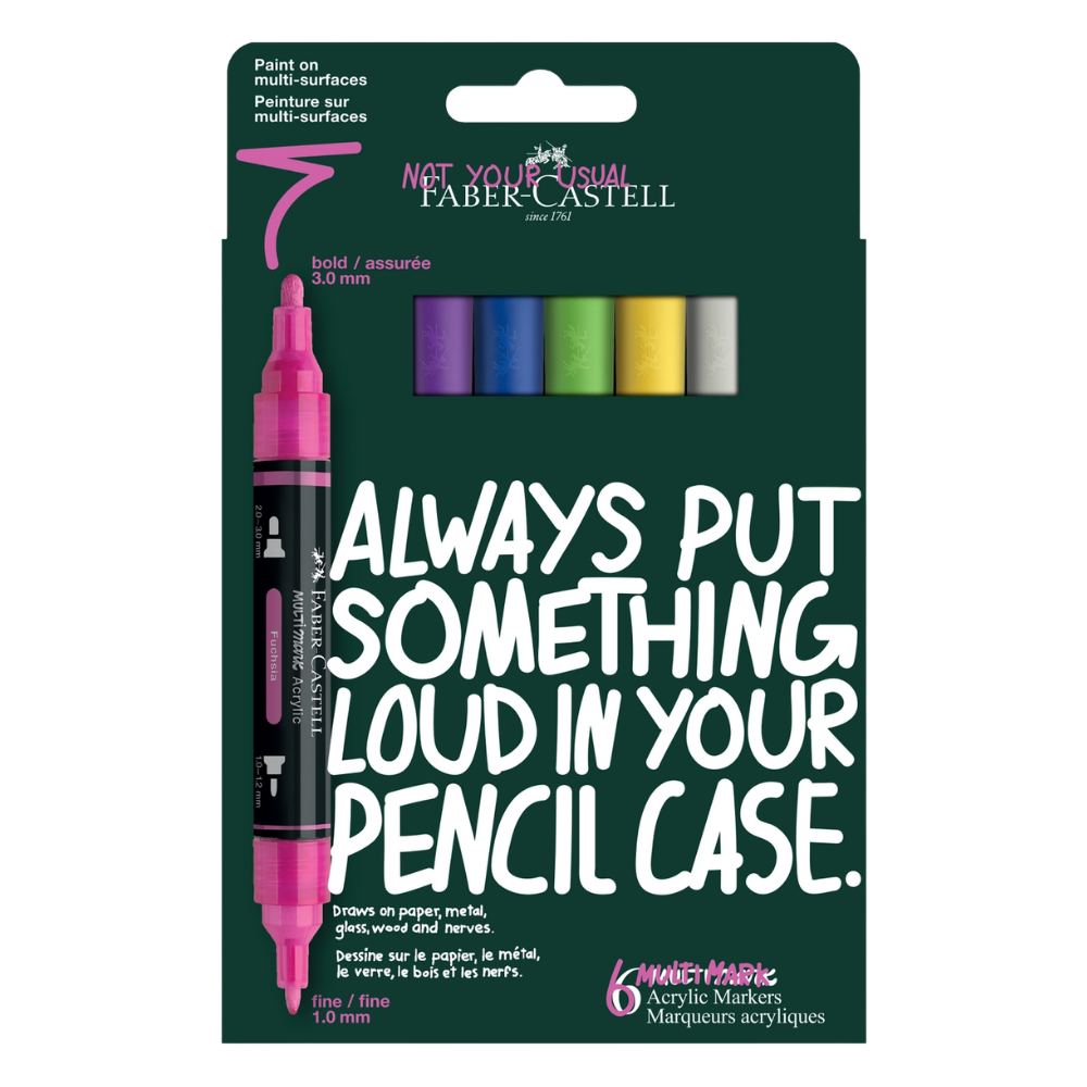 Multimark Acrylic Paint Markers – Vibrant Colors – 6 Count
