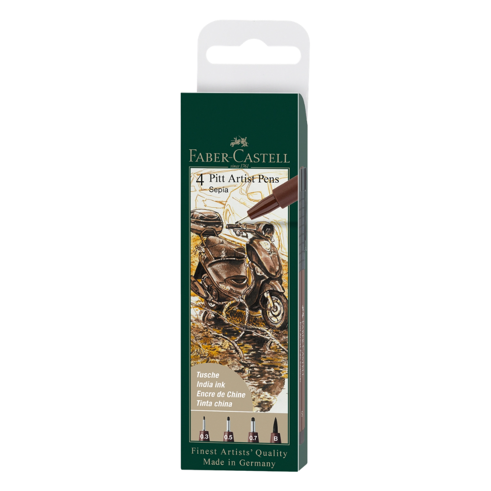 Pitt Artist Pen – Sepia – Wallet of 4