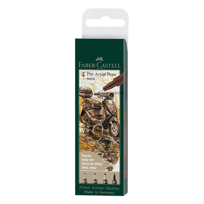 Pitt Artist Pen – Sepia – Wallet of 4