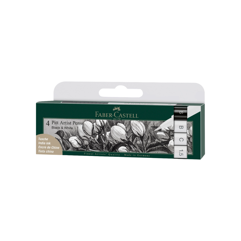 Pitt Artist Pen – Black & White – Wallet of 4