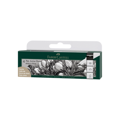 Pitt Artist Pen – Black & White – Wallet of 4