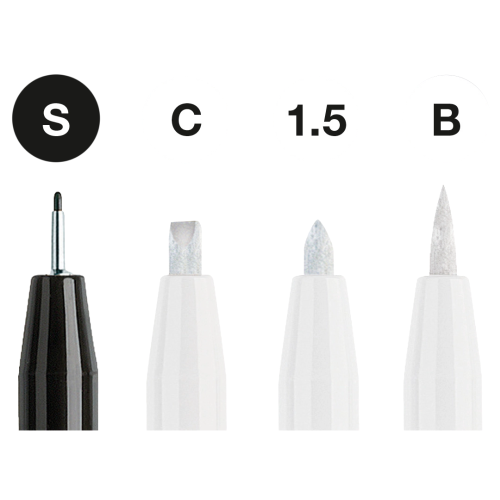 Pitt Artist Pen – Black & White – Wallet of 4
