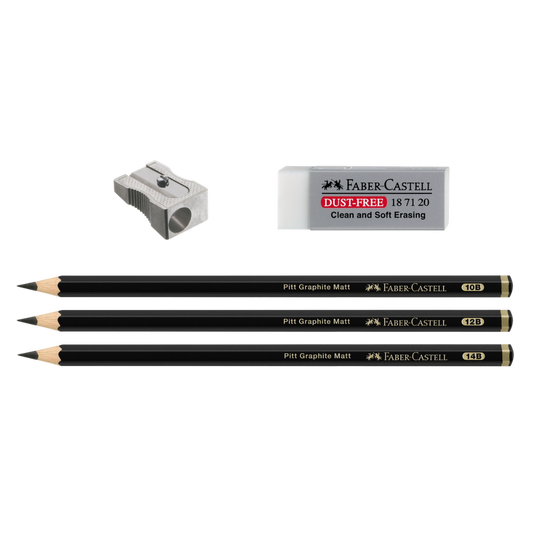 Pitt Graphite Matte Pencil Sketching Set – 10B, 12B & 14B
