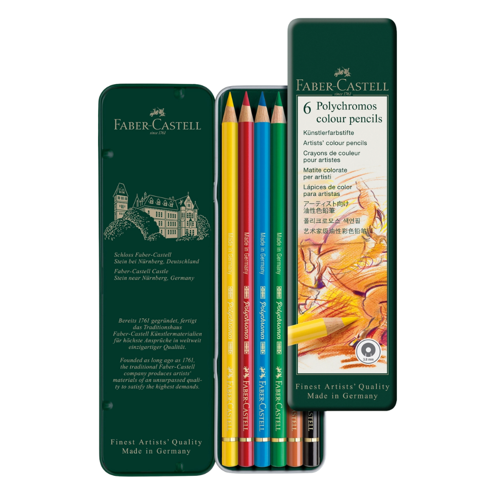 Polychromos Artist's Colored Pencils – Tin of 6