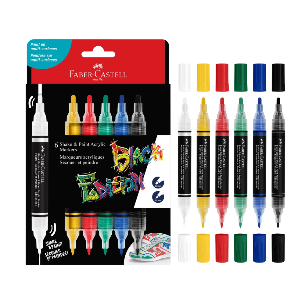 Shake & Paint Acrylic Markers – Classic Colors – 6 Count