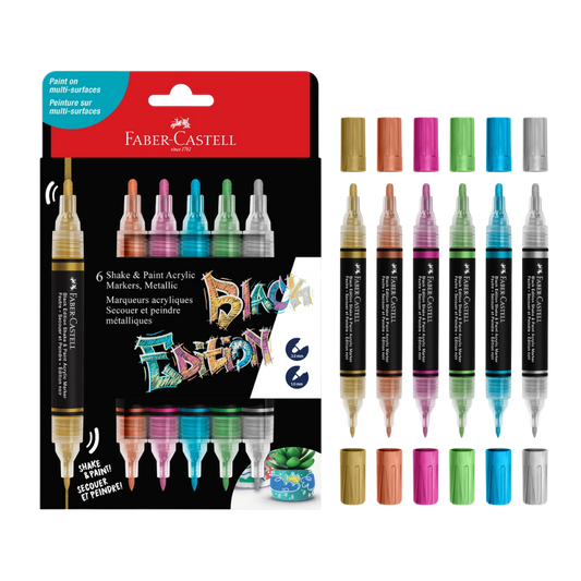 Shake & Paint Acrylic Markers – Metallic Colors – 6 Count