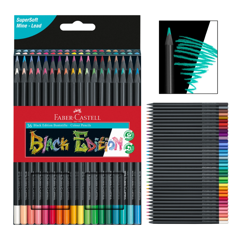 Super Soft Black Edition Colored Pencils – Box of 36
