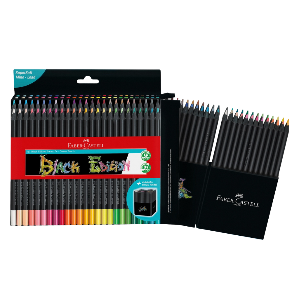 Super Soft Black Edition Colored Pencils – Box of 50