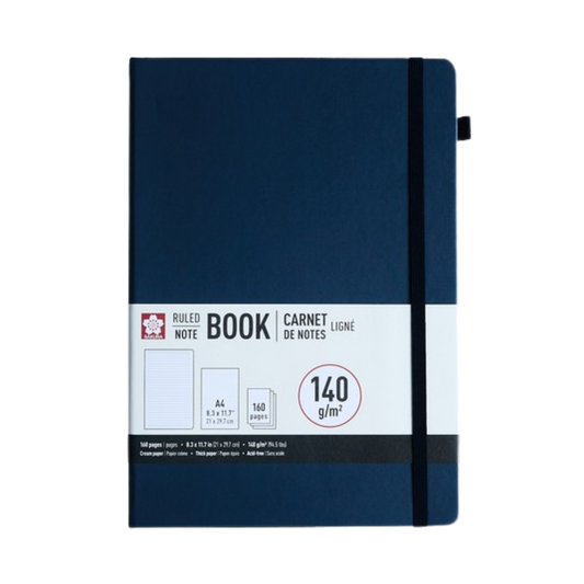Sakura Ruled Notebook – A4 Deep Indigo