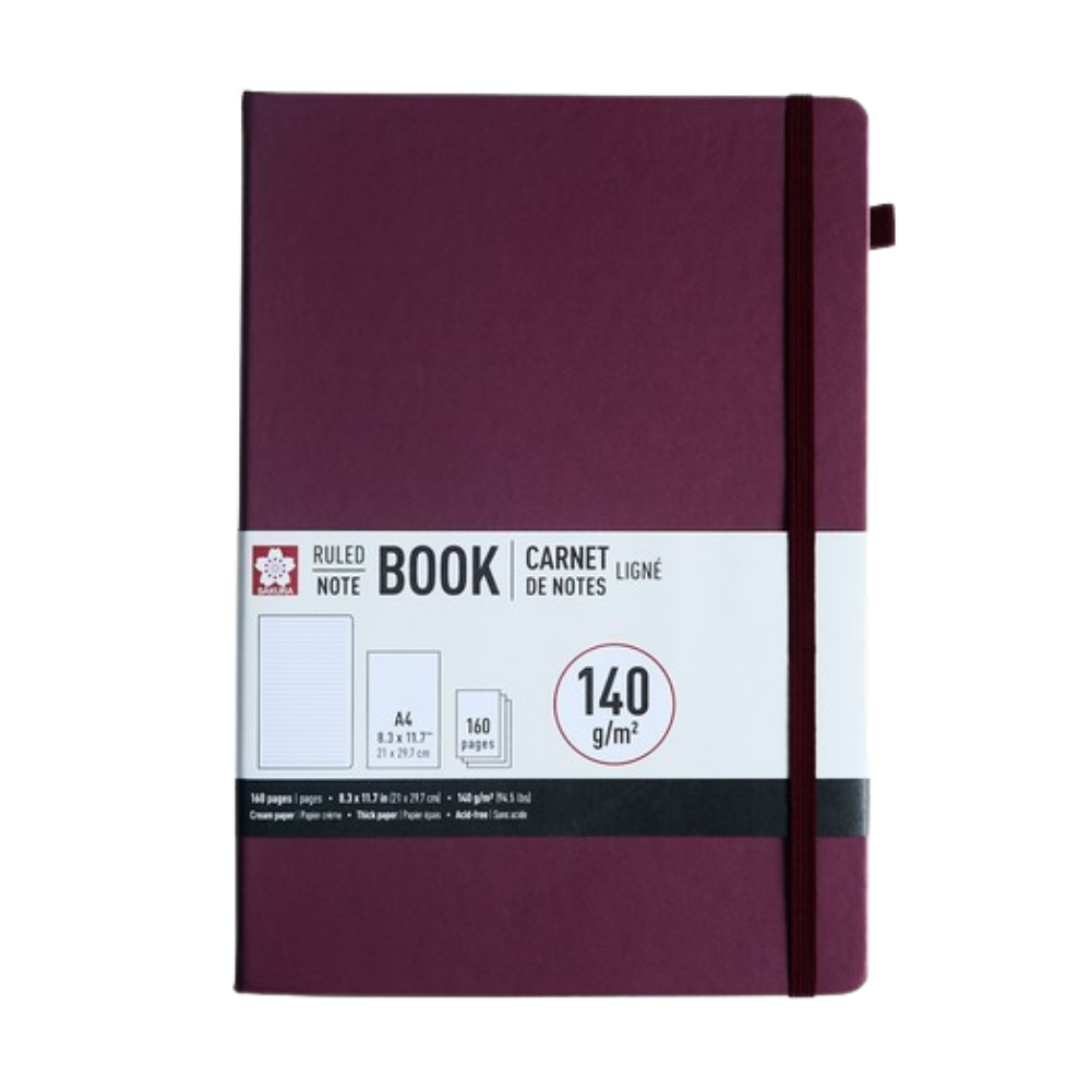 Sakura Ruled Notebook – A4 Mulberry