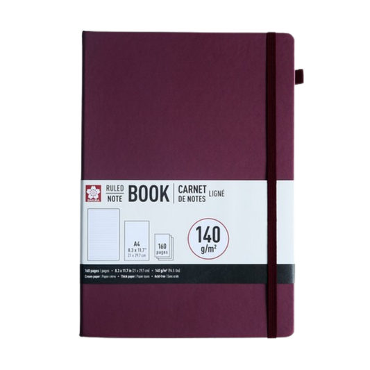 Sakura Ruled Notebook – A4 Mulberry