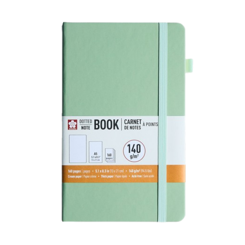 Sakura Dotted Notebook – A5 Pale Patina