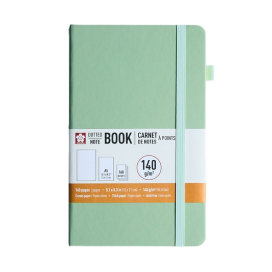 Sakura Dotted Notebook – A5 Pale Patina