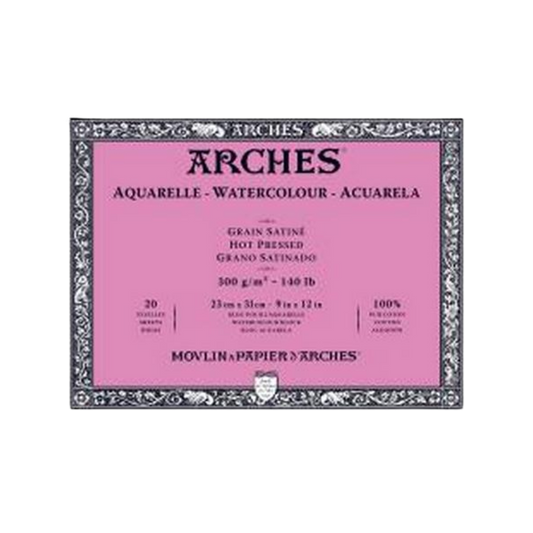 Arches Watercolor Hot Press Block - Natural White – 140lbs