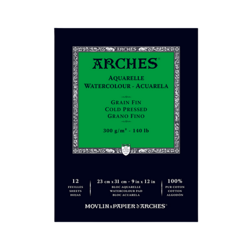 Arches Watercolor Cold Press Pad - Natural White – 140lbs