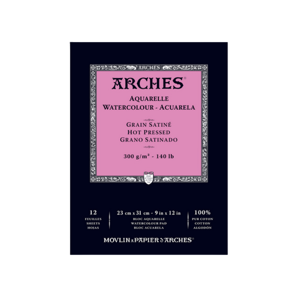 Arches Watercolor Hot Press Pad - Natural White – 140lbs