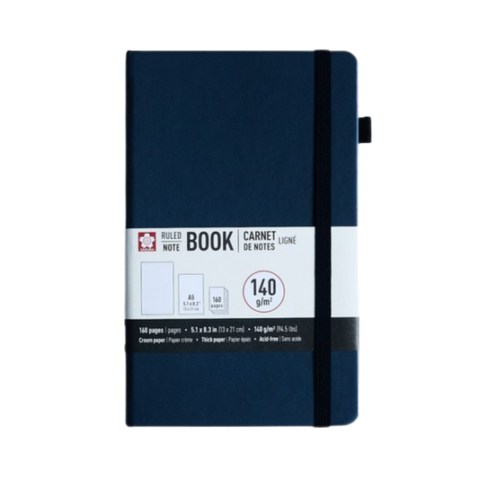 Sakura Ruled Notebook – A5 Indigo