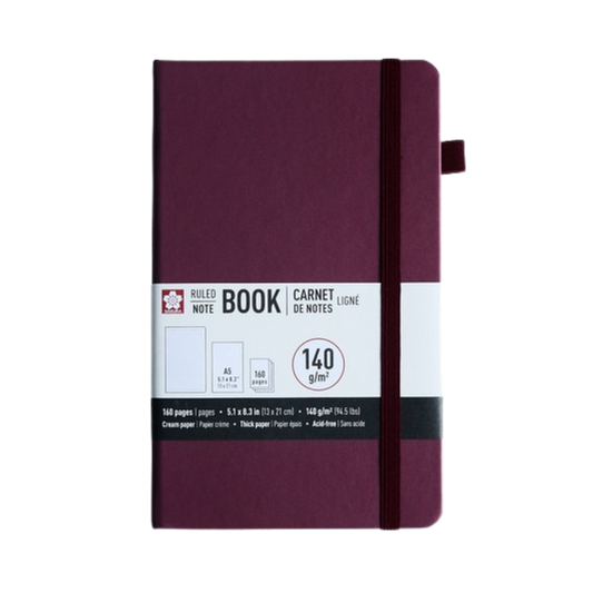 Sakura Ruled Notebook – A5 Mulberry