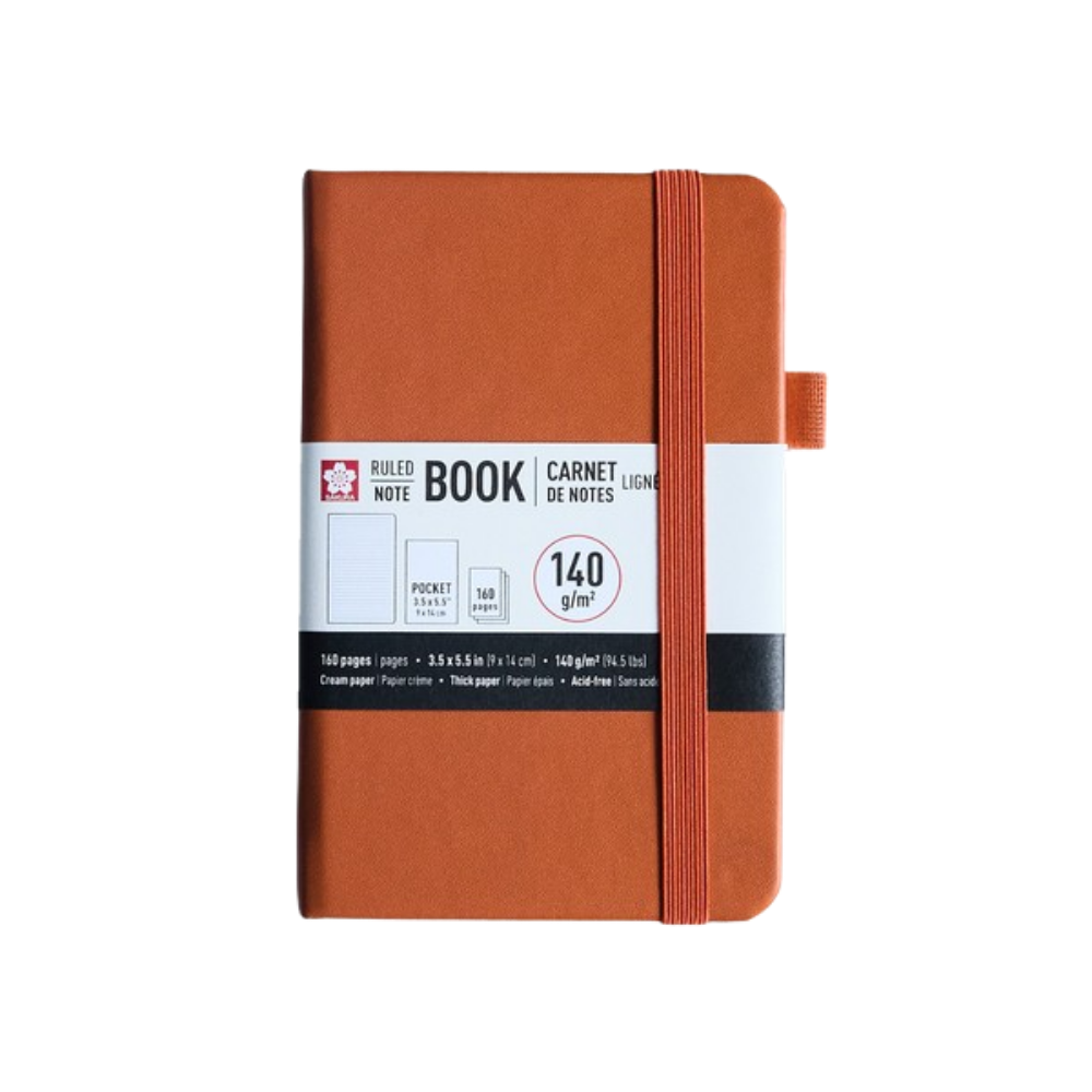 Sakura Ruled Pocket Notebook – Amber (3.5" × 5.5")