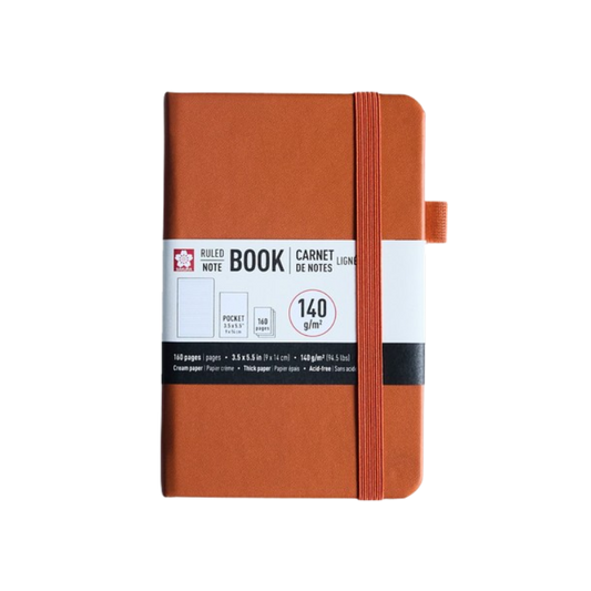 Sakura Ruled Pocket Notebook – Amber (3.5" × 5.5")