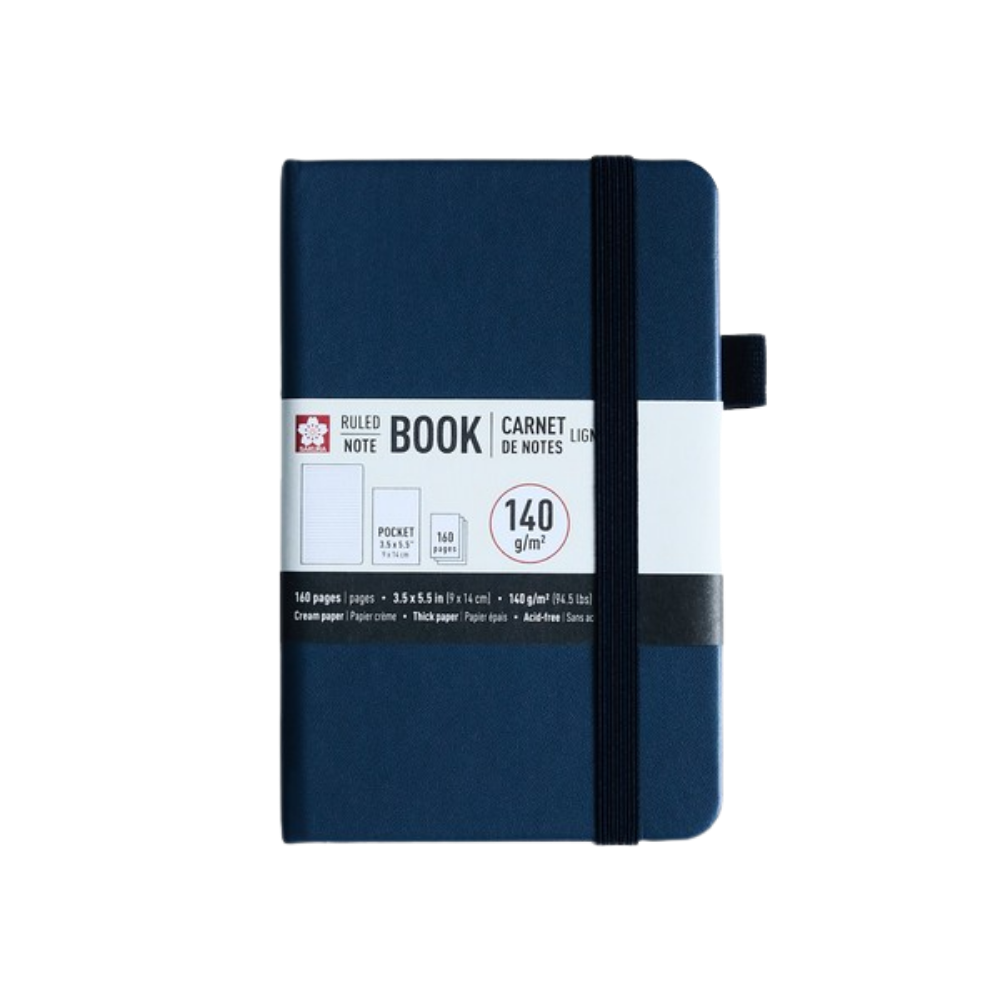 Sakura Ruled Pocket Notebook – Deep Indigo (3.5" × 5.5")