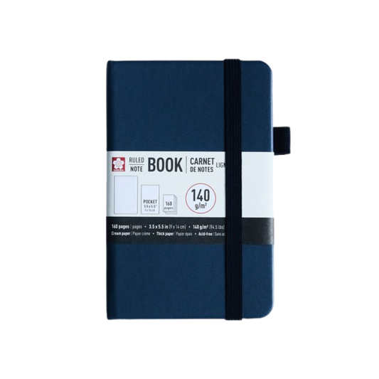 Sakura Ruled Pocket Notebook – Deep Indigo (3.5" × 5.5")